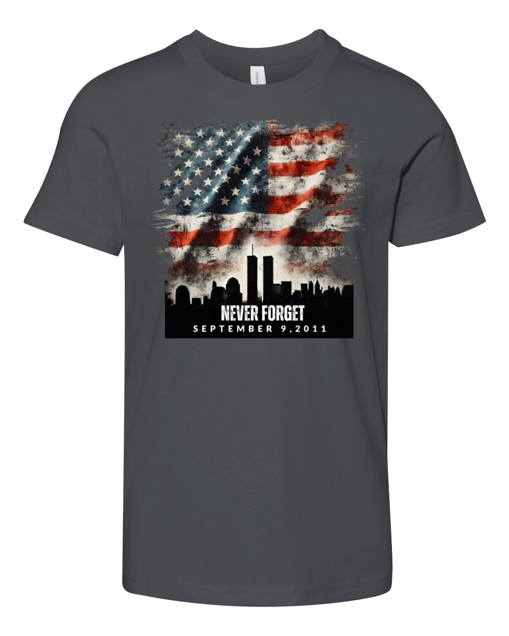Never Forget September 11 2001 Memorial Day Flag Youth Unisex Jersey Tee