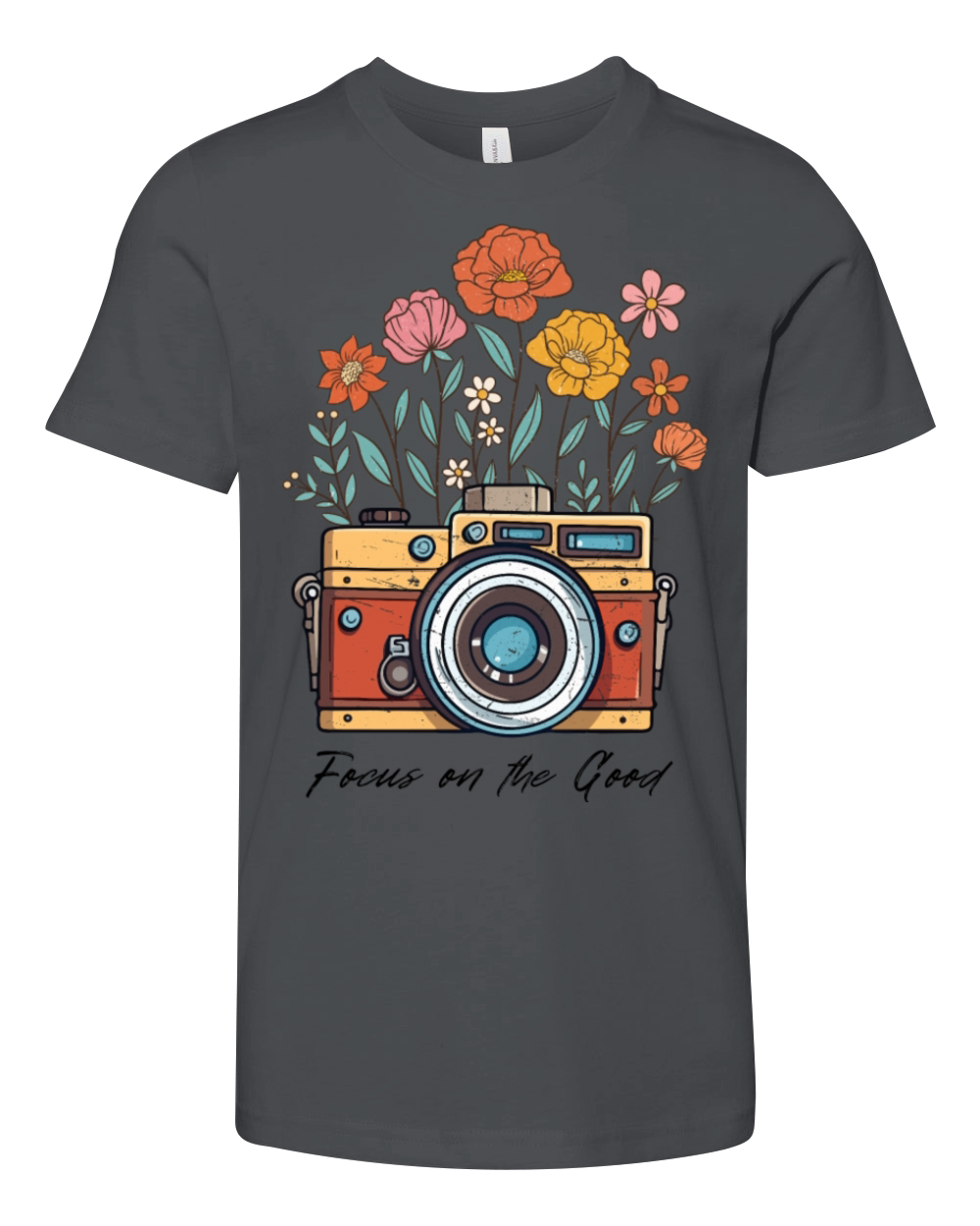 Retro Vintage Wildflowers Focus on the Good Youth Unisex Jersey Tee