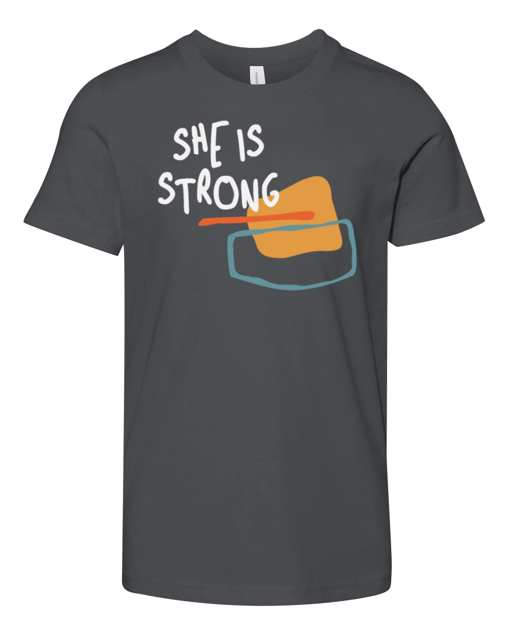 She is Strong - Empowering Christian Quote Youth Unisex Jersey Tee