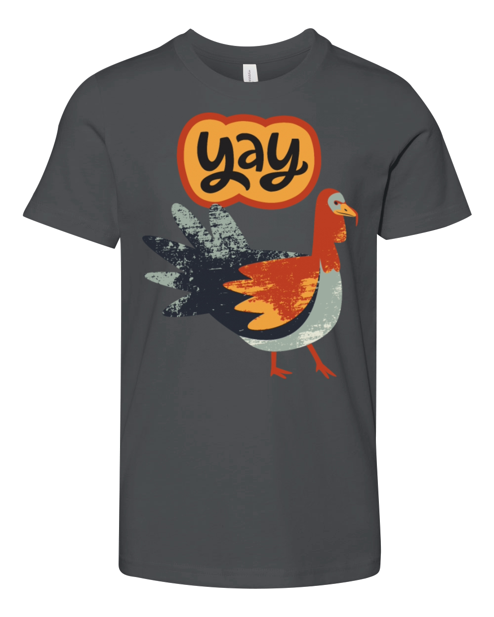 Yay Funny Turkey Illustration Print Youth Unisex Jersey Tee