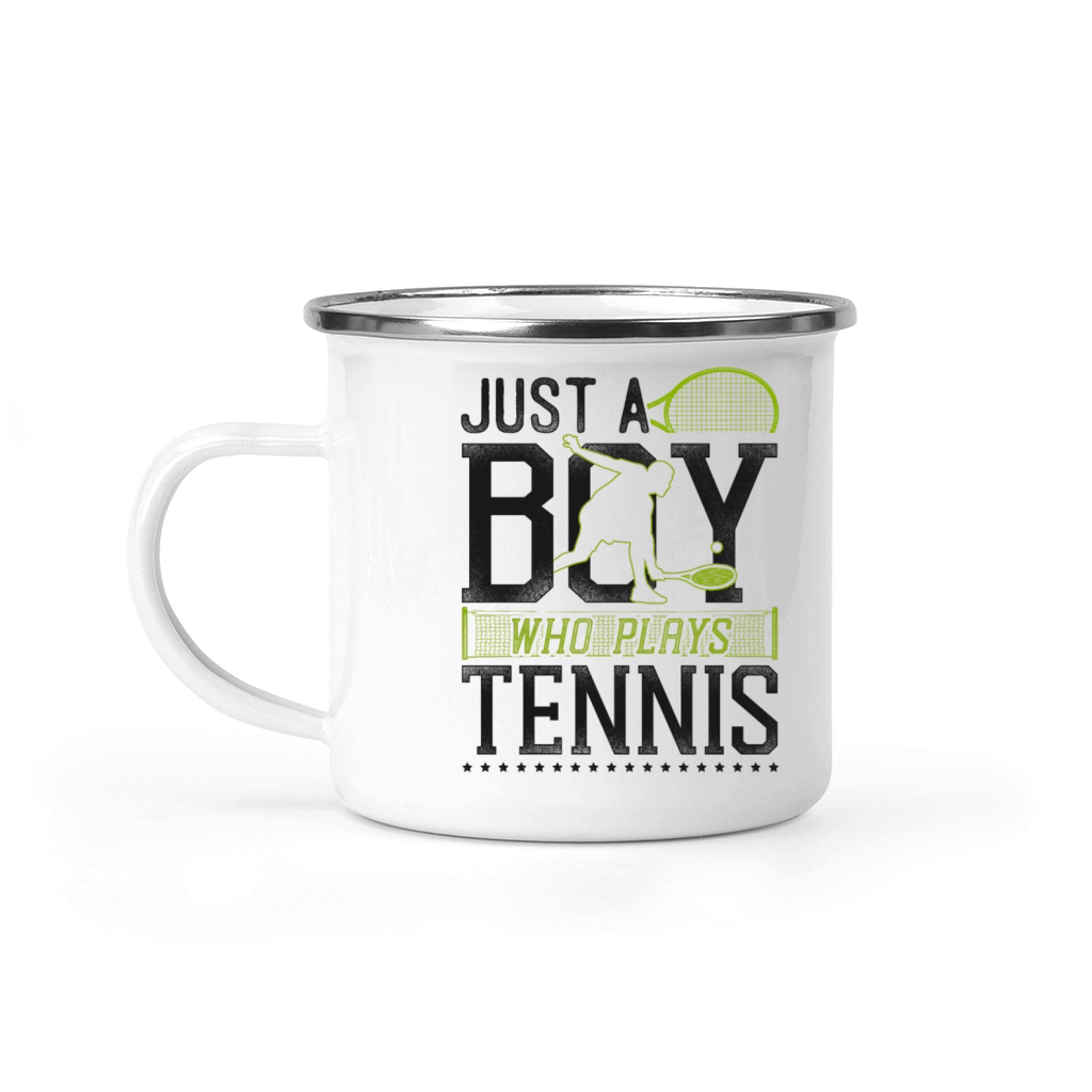 Funny Tennis Player Racket Boy Camping Mug