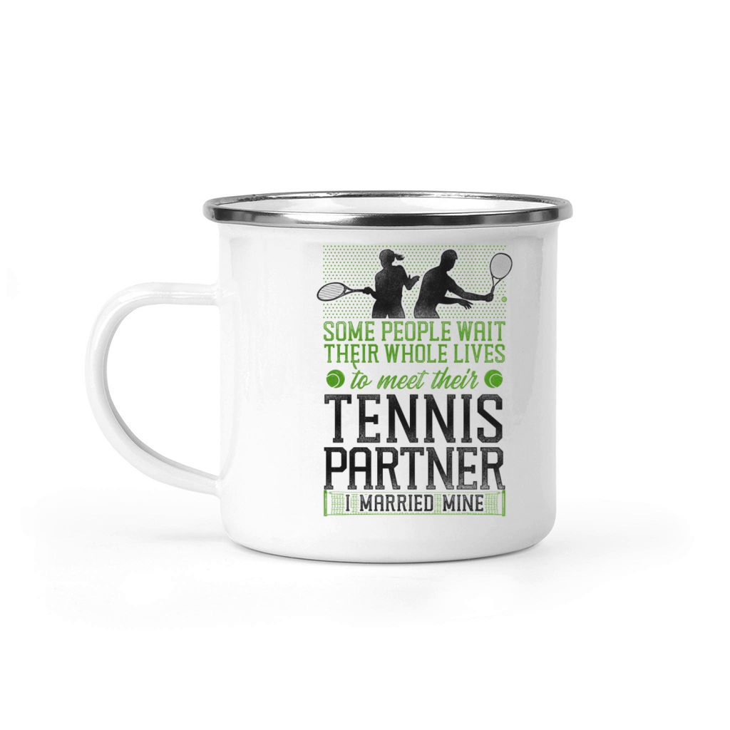 Funny Tennis Player Racket Husband Camping Mug