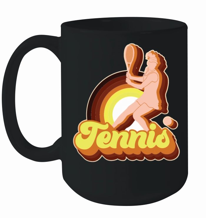 Funny Tennis Player Racket Retro Ceramic Mug