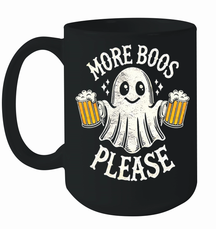 More Boos Please Vintage Cute Ghost Halloween Ceramic Mug