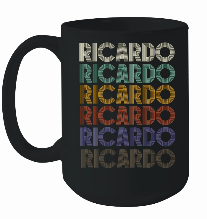 RICARDO First Name Retro Pattern Vintage Stylet Ceramic Mug