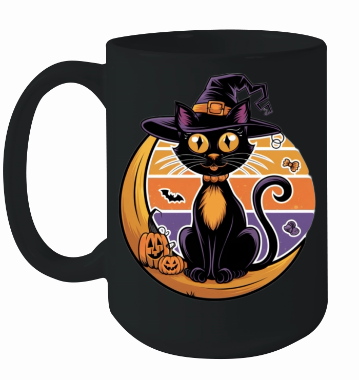 Spooky Cat Charm Ceramic Mug