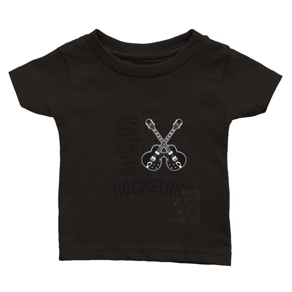 T-shirt aile de guitare rock n Roll Classic Baby Crewneck T-shirt
