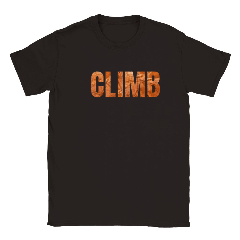 Climb lettering climbing bouldering sandstone dark Classic Kids Crewneck T-shirt