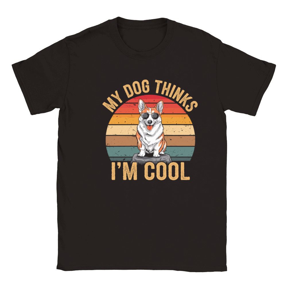 Corgi My Dog Thinks Im Cool Classic Kids Crewneck T-shirt