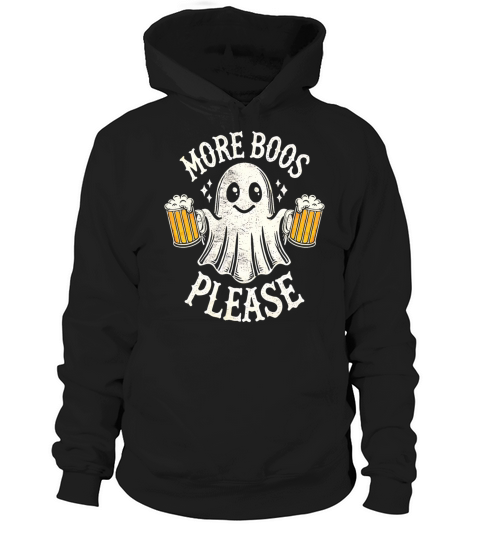 More Boos Please Vintage Cute Ghost Halloween Hoodie Unisex