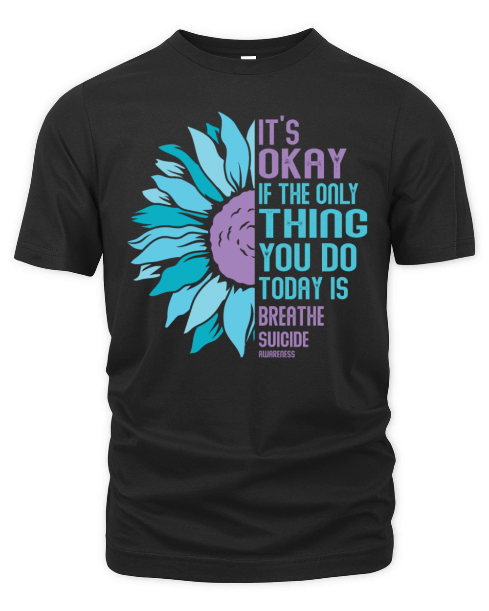 Mental Health Warrior Purple and Teal Organic Unisex T-shirt