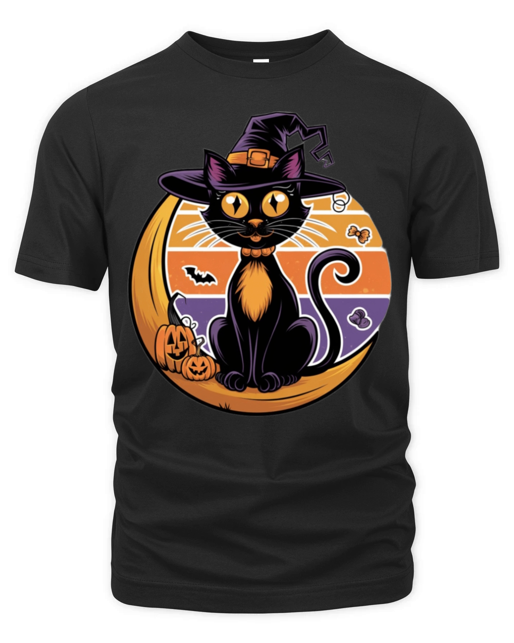 Spooky Cat Charm Organic Unisex T-shirt