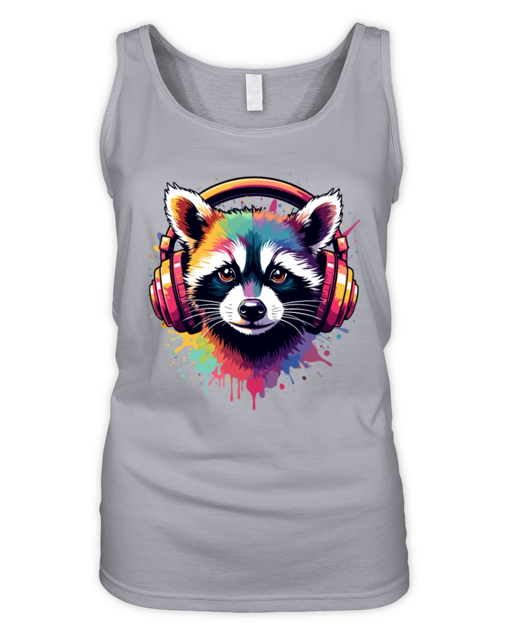 Cool Raccoon DJ Concert Festival Music Costume Organic Women's Tank Top