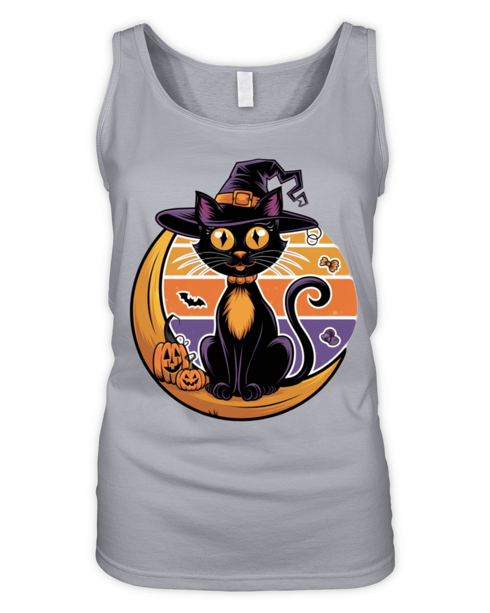 Spooky Cat Charm Organic Women's Tank Top