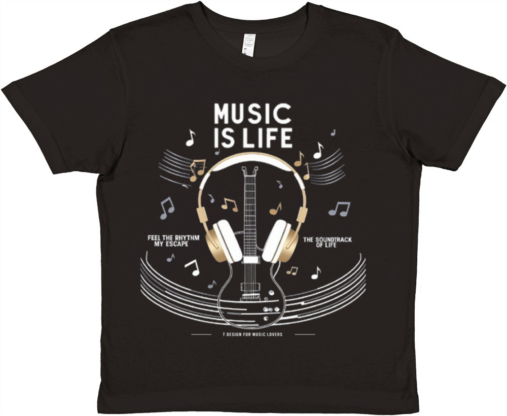 Live by the Beat Find Your Rhythm Music is Life Premium Kids Crewneck T-shirt