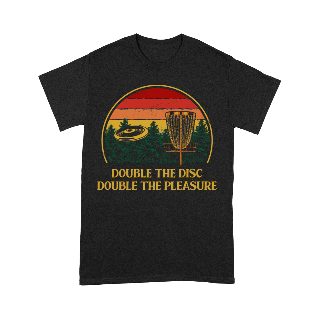 Double Disc Double Pleasure Disc Golf Sayings Golf Premium T-shirt