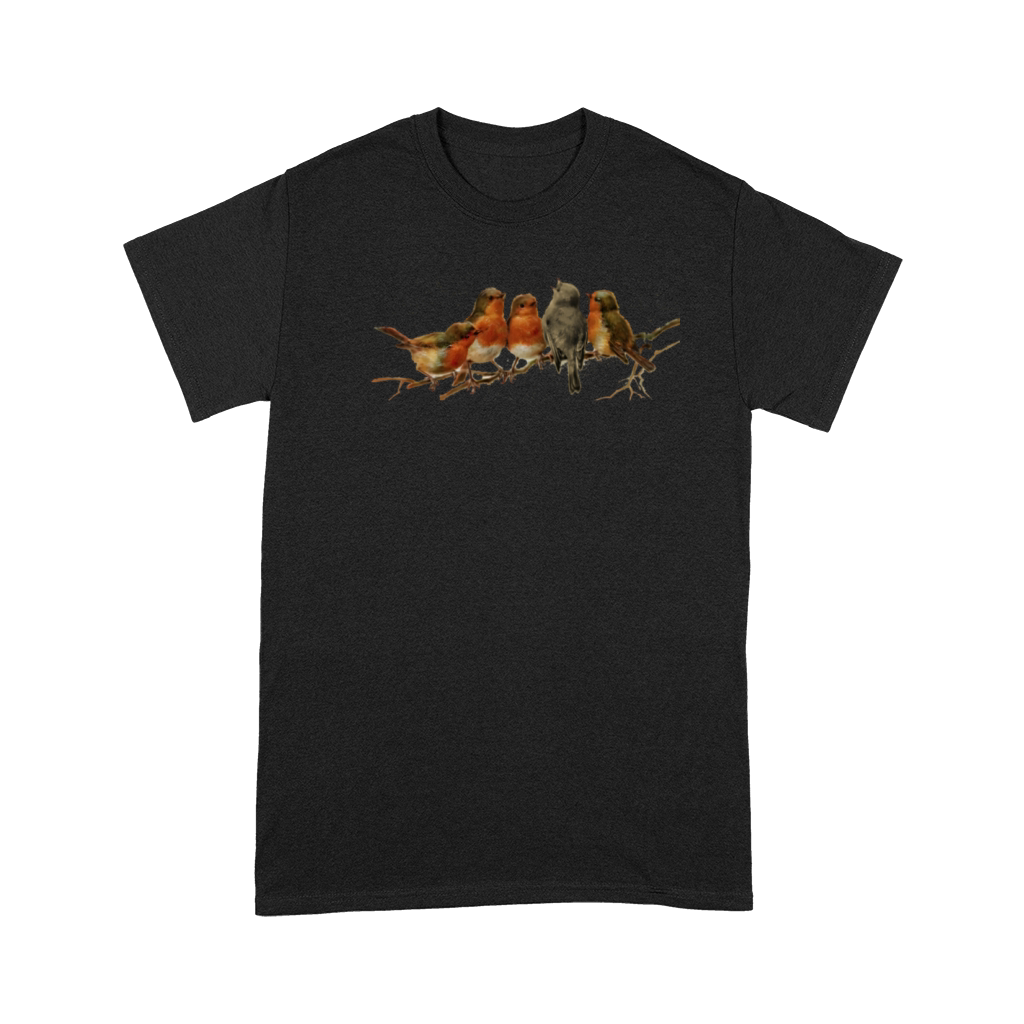 European Robins on a Branch Vintage Bird Premium T-shirt