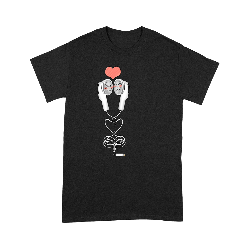 Funny Love Kawaii Earbuds Couple Music Design Y2K Premium T-shirt