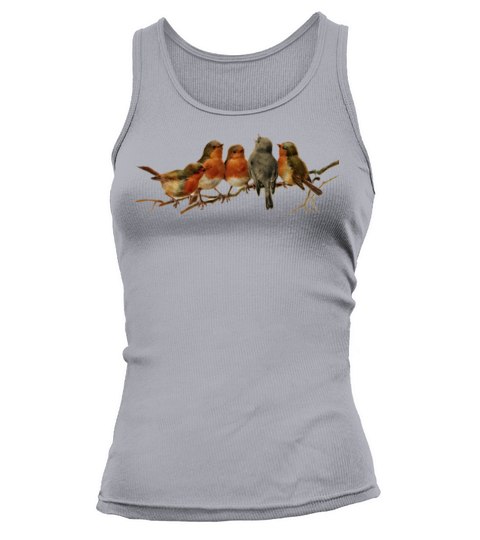European Robins on a Branch Vintage Bird Tank top Woman