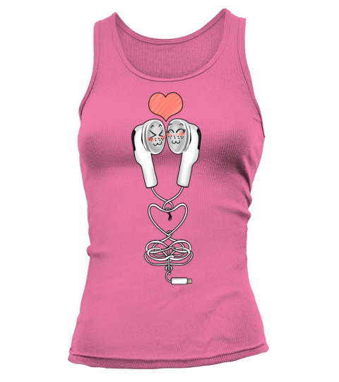 Funny Love Kawaii Earbuds Couple Music Design Y2K Tank top Woman