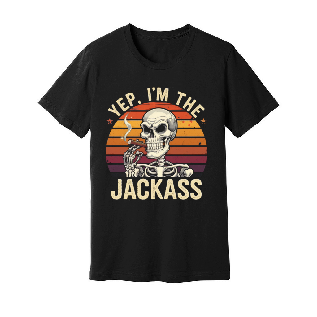 Yep I m The Jackass Vintage Halloween Skeleton Unisex Jersey Tee