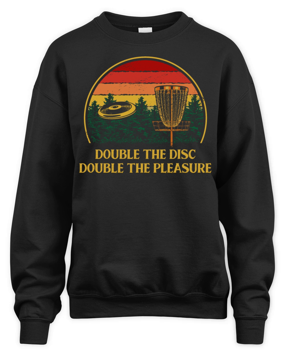 Double Disc Double Pleasure Disc Golf Sayings Golf Unisex Premium Crewneck Sweatshirt