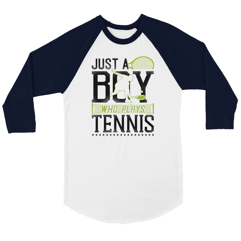 Funny Tennis Player Racket Boy Unisex ¾ sleeve Raglan T-shirt