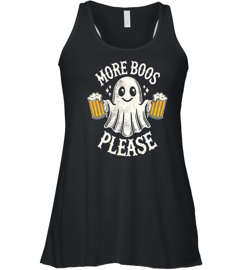 More Boos Please Vintage Cute Ghost Halloween Women's Flowy Tank Top