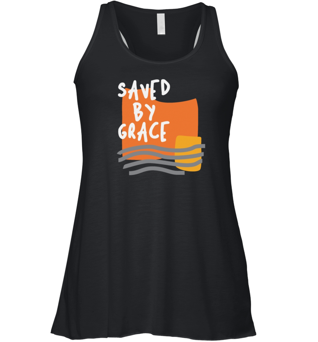 Saved By Grace - Uplifting Christian Quote Women's Flowy Tank Top