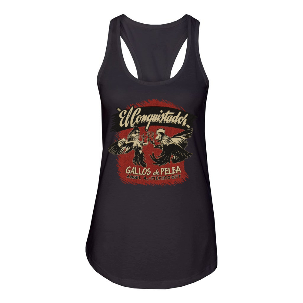 Vintage Mexican Fighting Cocks Women's Racerback Tank