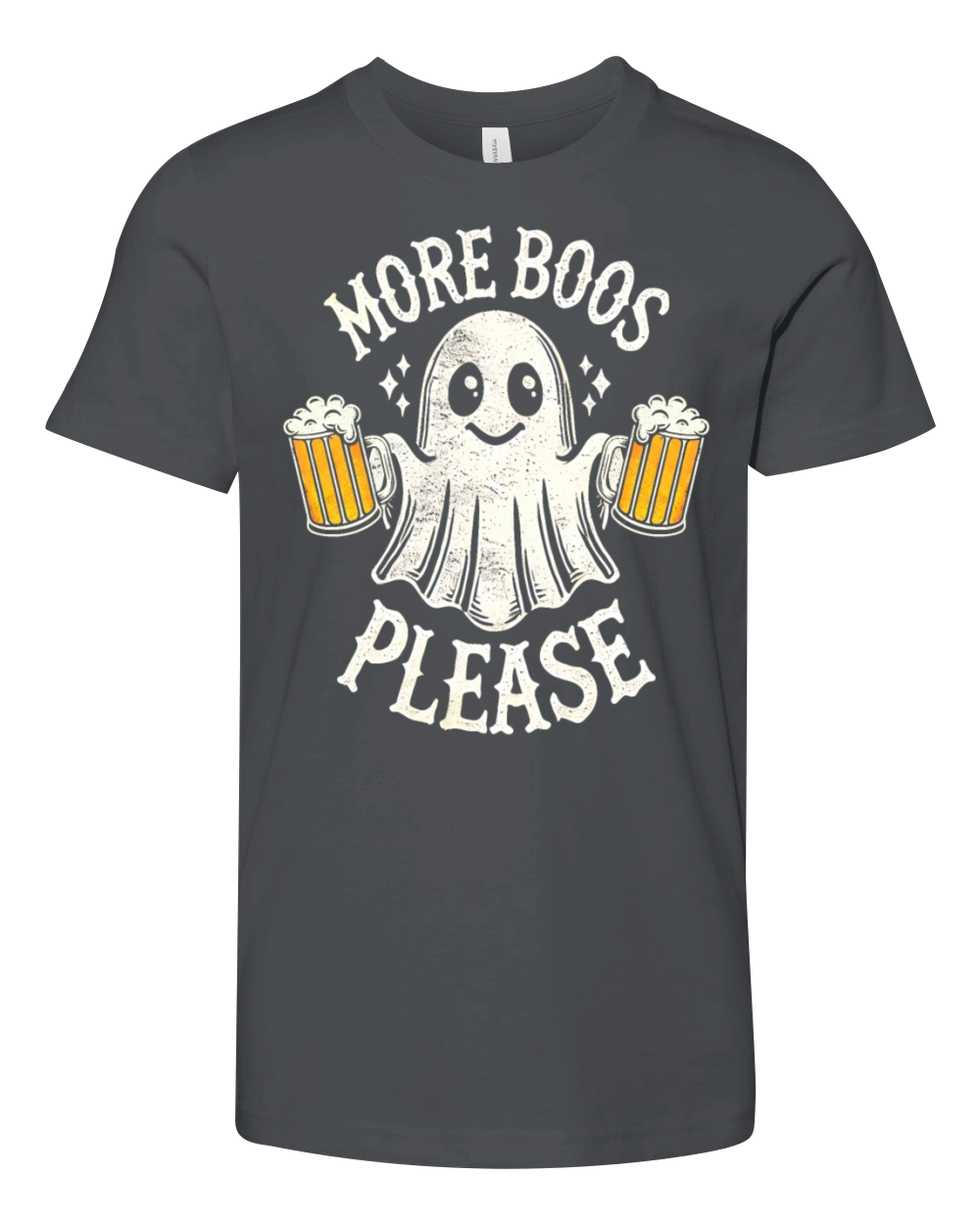 More Boos Please Vintage Cute Ghost Halloween Youth Unisex Jersey Tee
