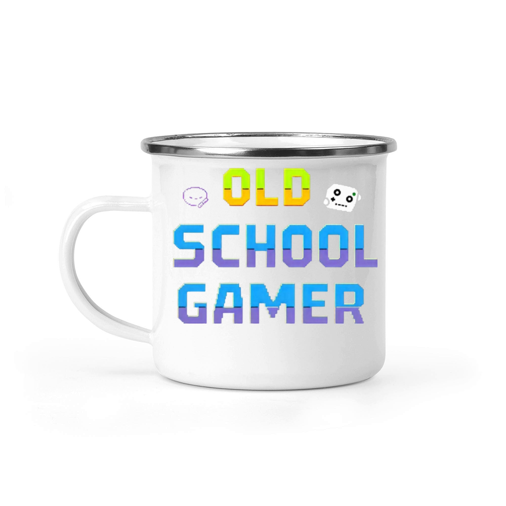 Old School Gamer Retro Gaming Motif 3 Camping Mug