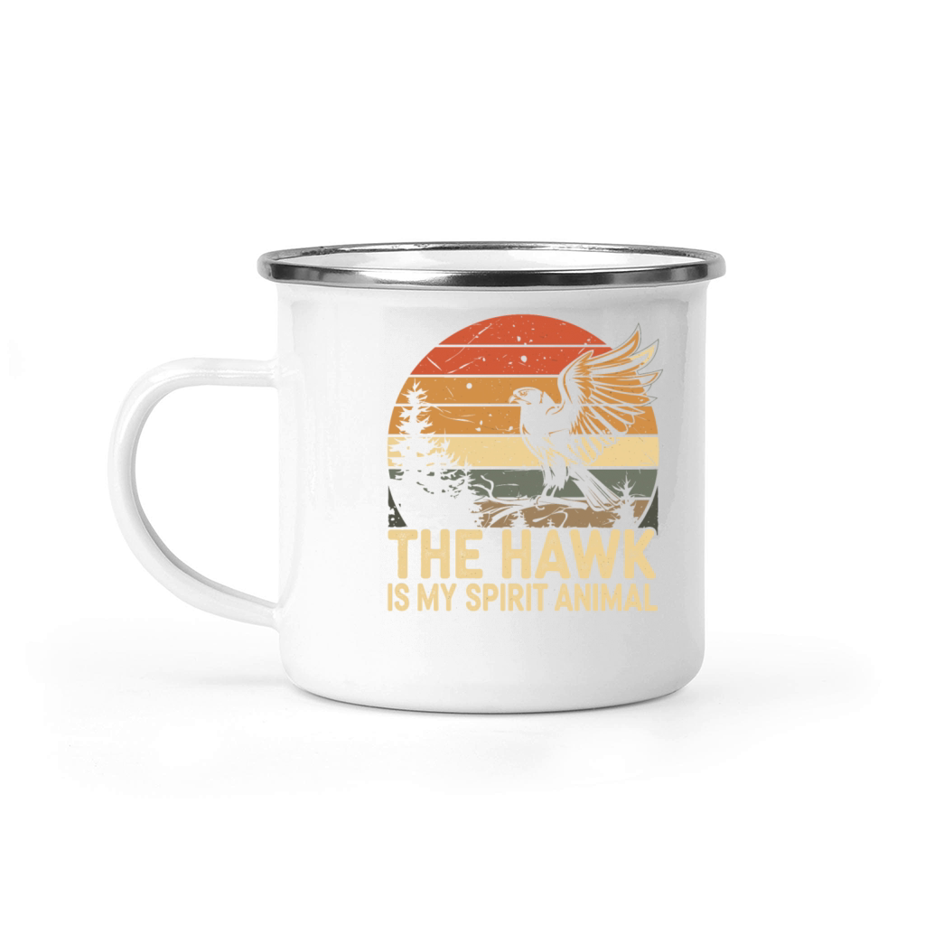 The Hawk Is My Spirit Animal Camping Mug