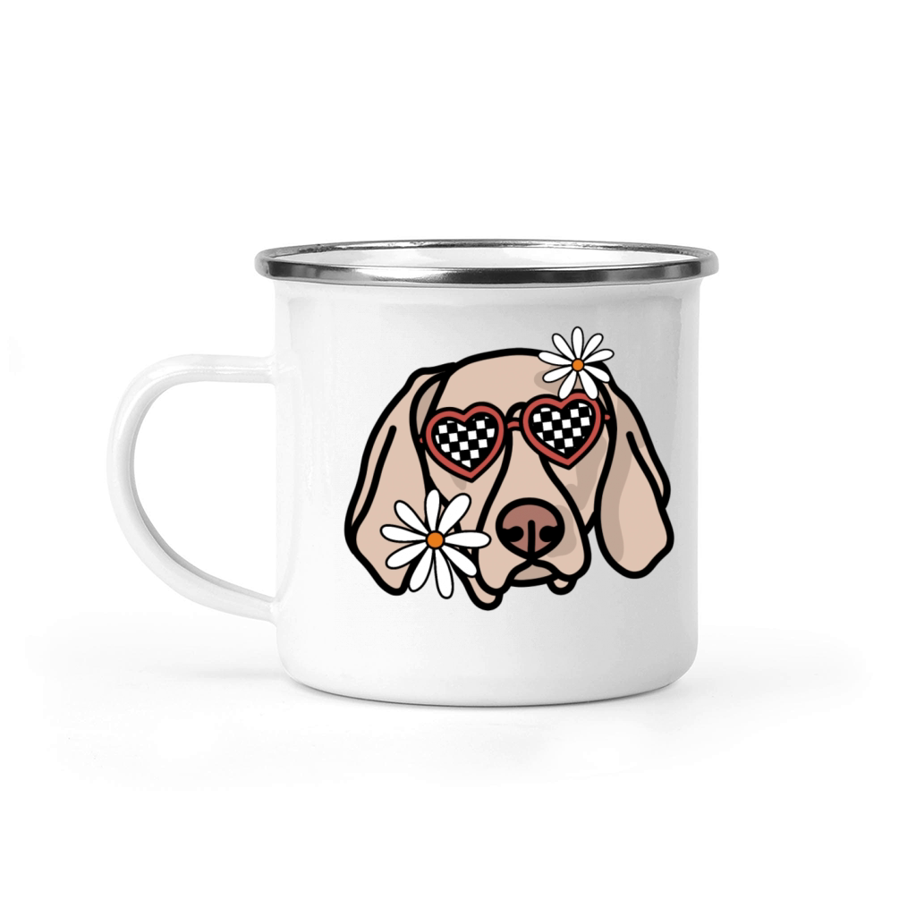 Weimaraner Retro Dog Camping Mug