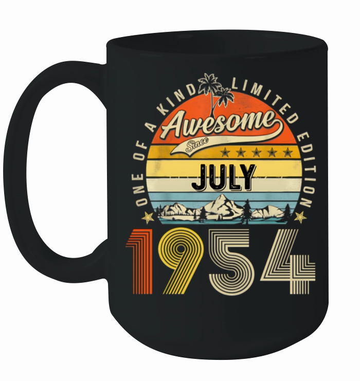 Awesome Since July 1954 Vintage 70th Birthday Ceramic Mug