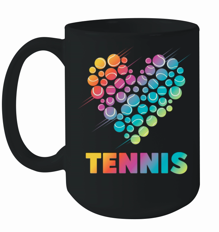 Funny Tennis Player Racket Heart Ceramic Mug