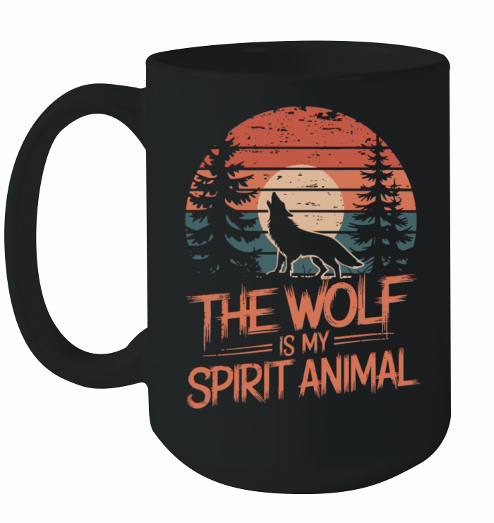The Wolf Is My Spirit Animal Howling Wolf Ceramic Mug