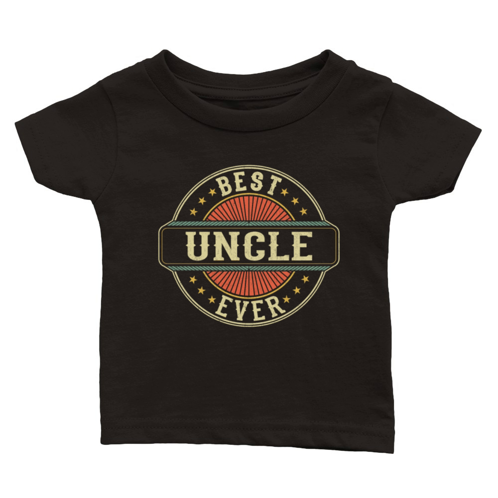 Best Uncle Ever Retro Vintage Uncle Fathers Day Classic Baby Crewneck T-shirt