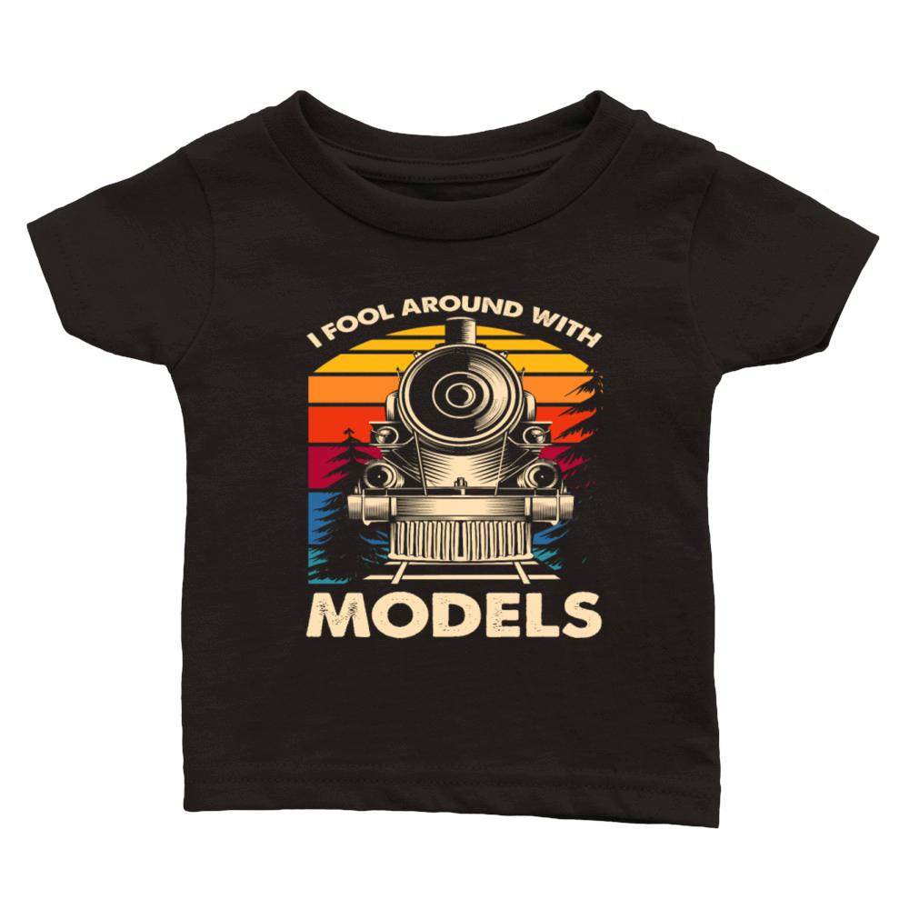 I Play With Vintage Locomotive Models Classic Baby Crewneck T-shirt