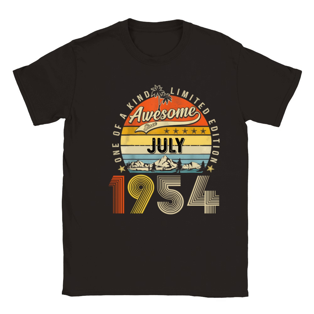 Awesome Since July 1954 Vintage 70th Birthday Classic Kids Crewneck T-shirt