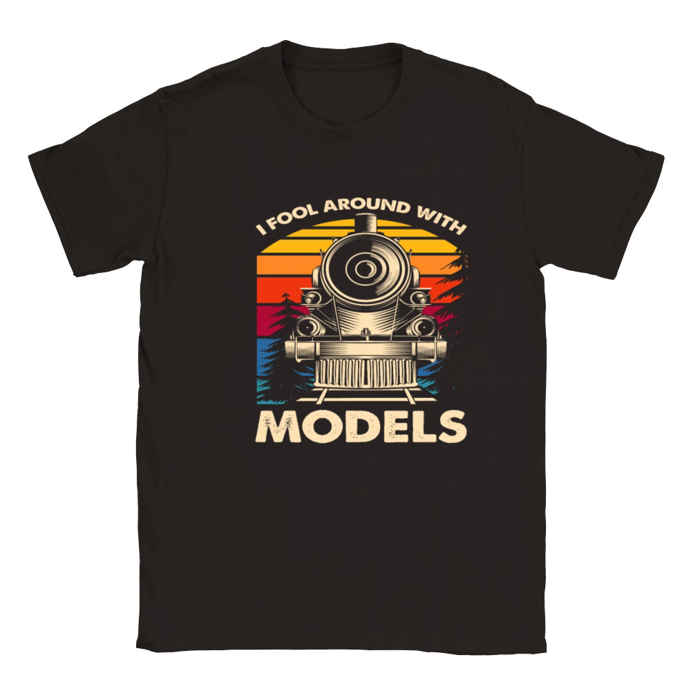 I Play With Vintage Locomotive Models Classic Kids Crewneck T-shirt