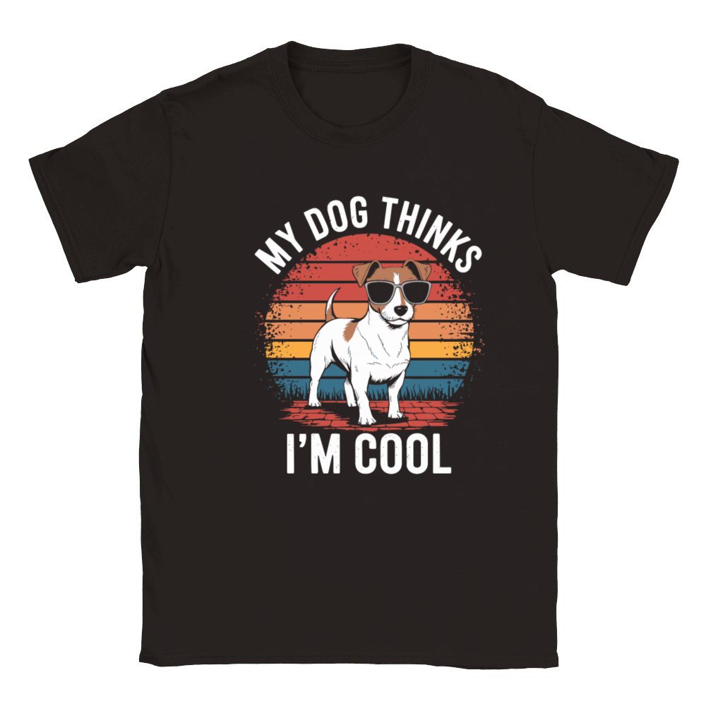 Jack Russell Terrier My Dog Thinks Im Cool Classic Kids Crewneck T-shirt