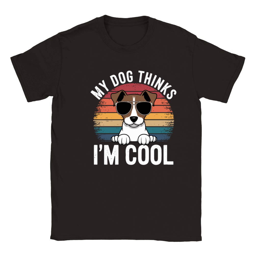 Jack Russell Terrier My Dog Thinks Im Cool Classic Kids Crewneck T-shirt