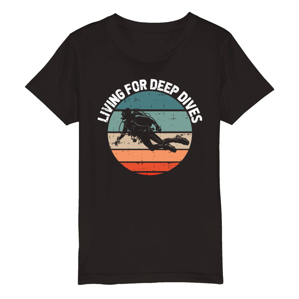 Living for Deep Dives Organic Kids Crewneck T-shirt