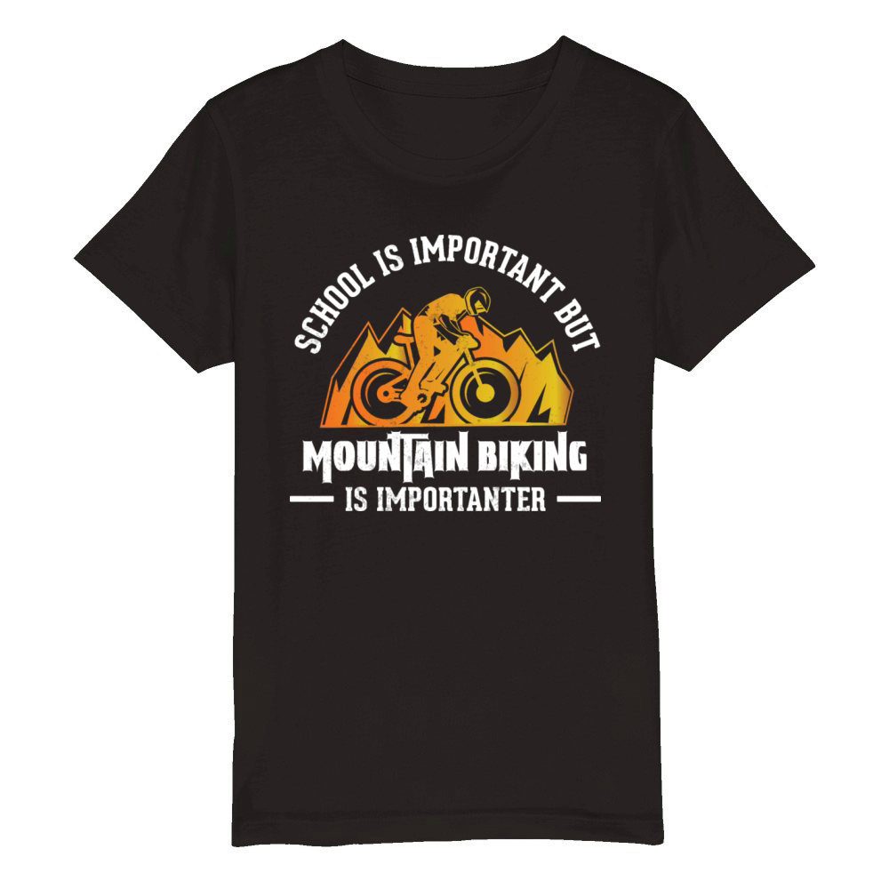 Mountain Bike MTB Vintage Slogan Funny Organic Kids Crewneck T-shirt