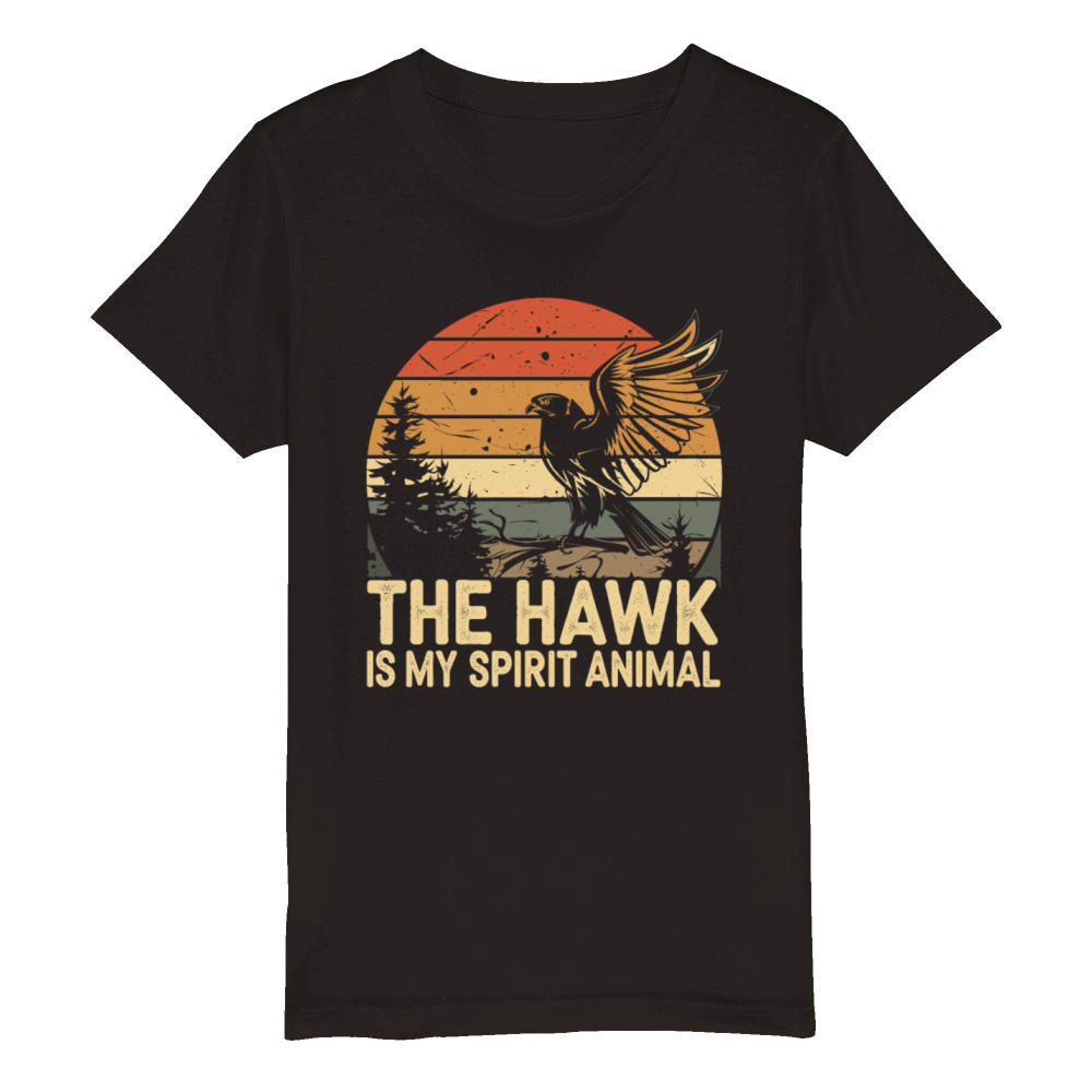 The Hawk Is My Spirit Animal Organic Kids Crewneck T-shirt