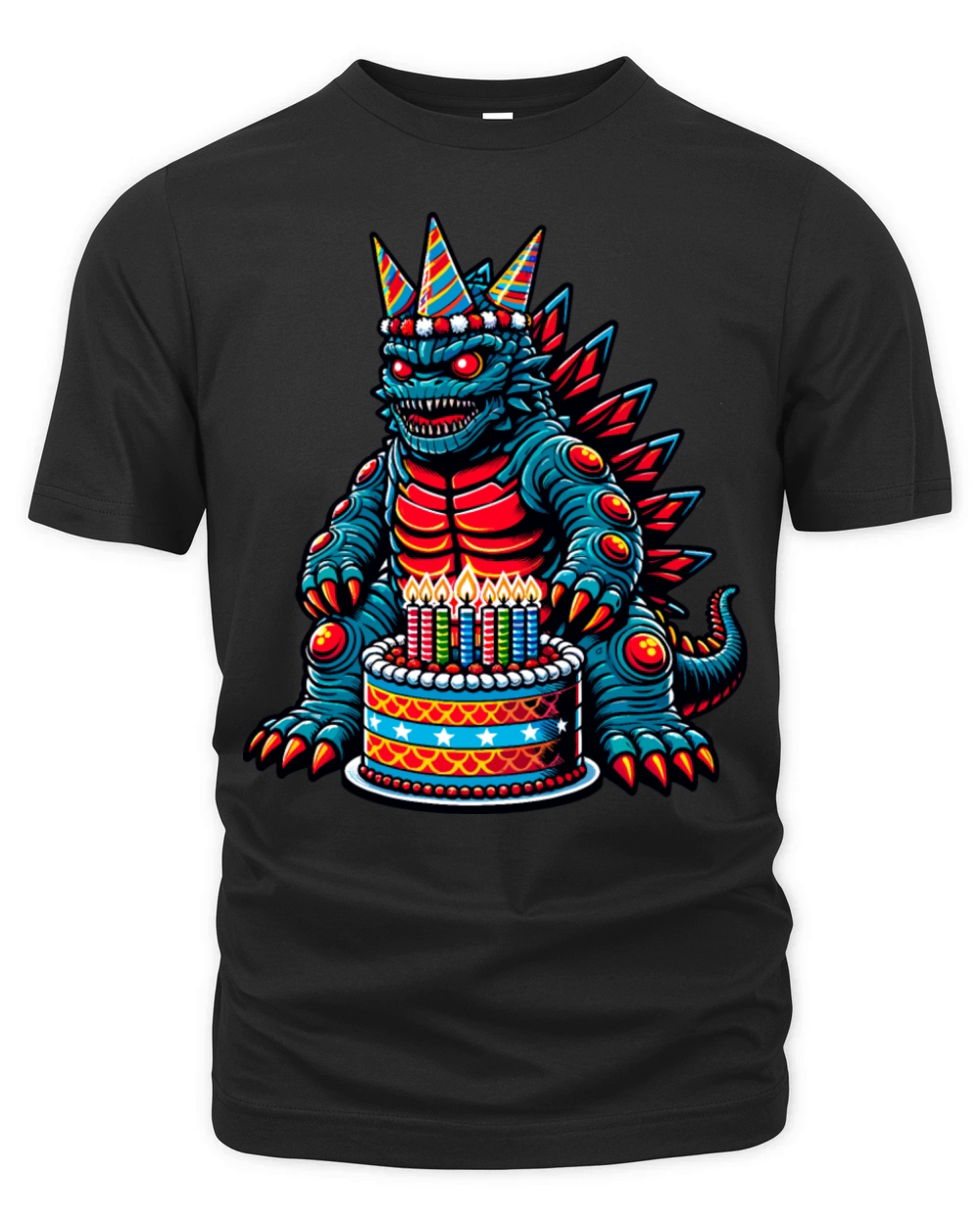 Funny Monster Birthday Party Kaiju Illustration Organic Unisex T-shirt