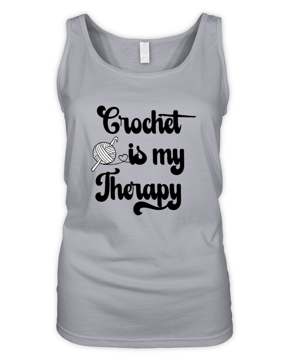 Crochet is my Therapy Quote with Yarn Ball Organic Women's Tank Top