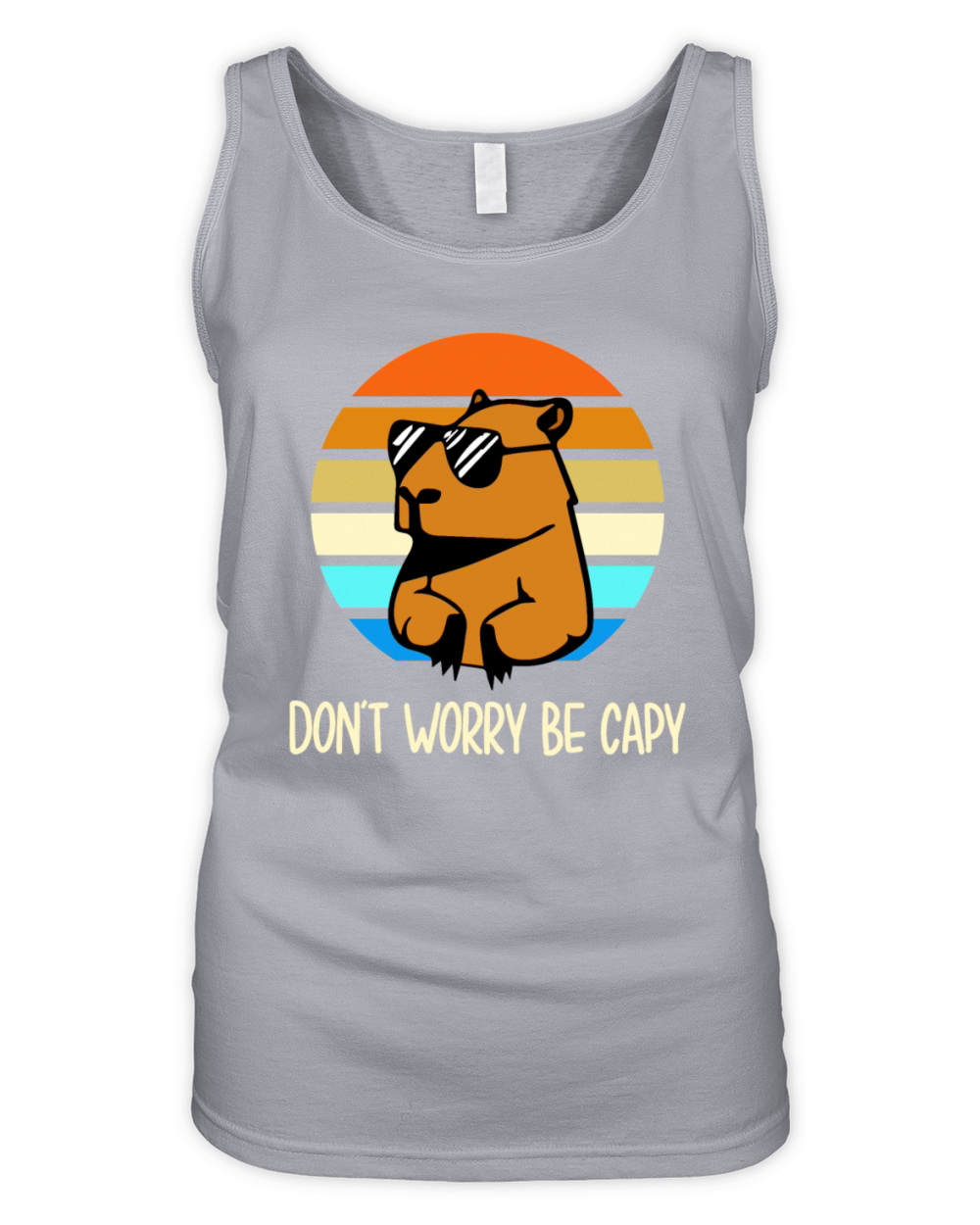 Don t Worry Be Capy Retro Rodent Funny Capybara Organic Women's Tank Top