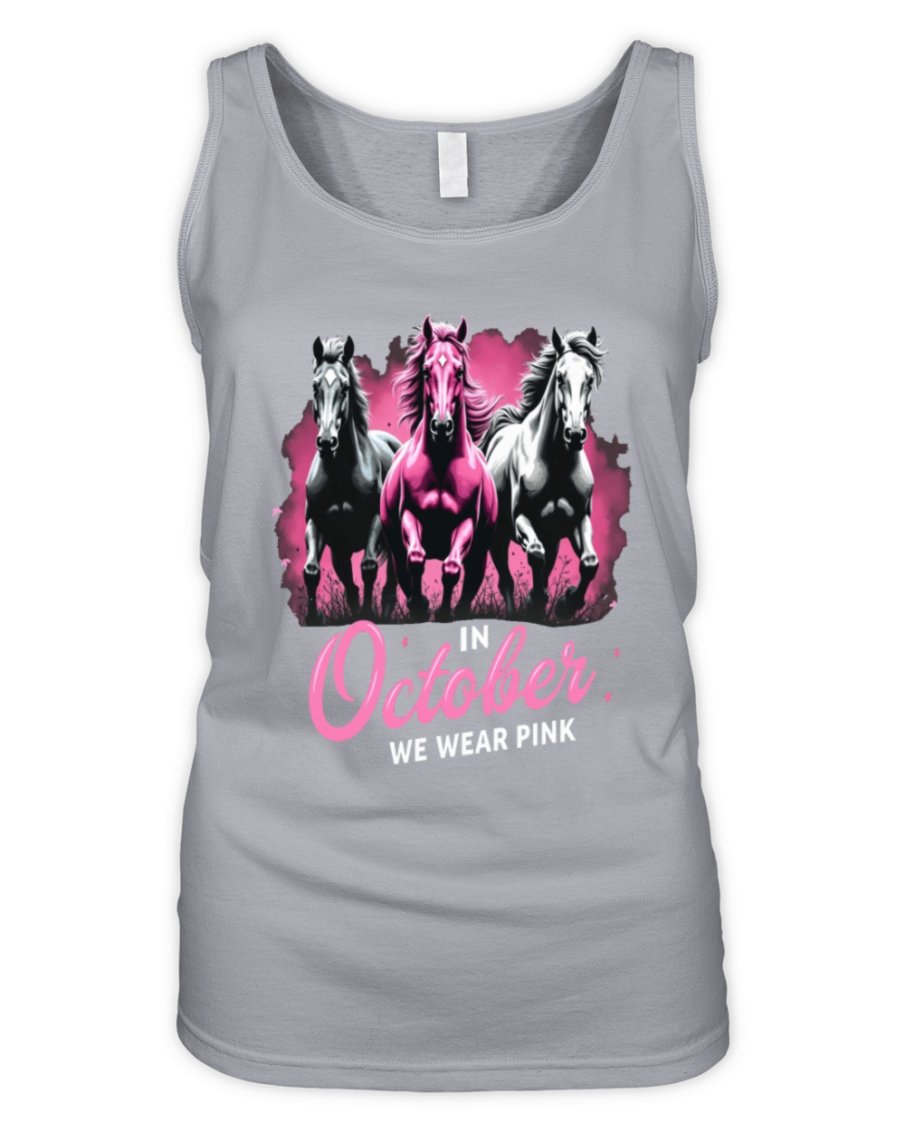 Horses for October Breast Cancer Organic Women's Tank Top